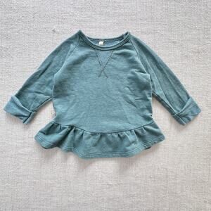Childhoods Teal Long Sleeve Peplum Sweatshirt VGUC 3T